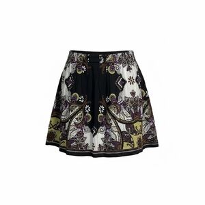 ECI Black and Purple Patterned Skater Skirt